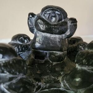 Vintage Hand Carved Soapstone Inuit Children